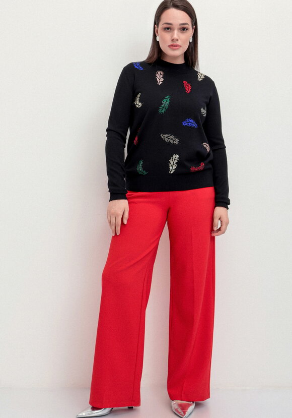 Джемпер с принтом в виде перьев шир.  580, рис. 10