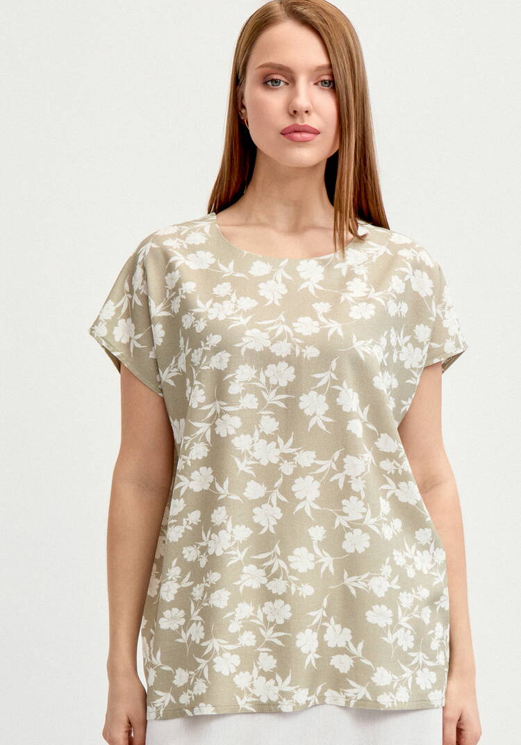 Блуза с коротким рукавом изо льна шир.  750, рис. 4