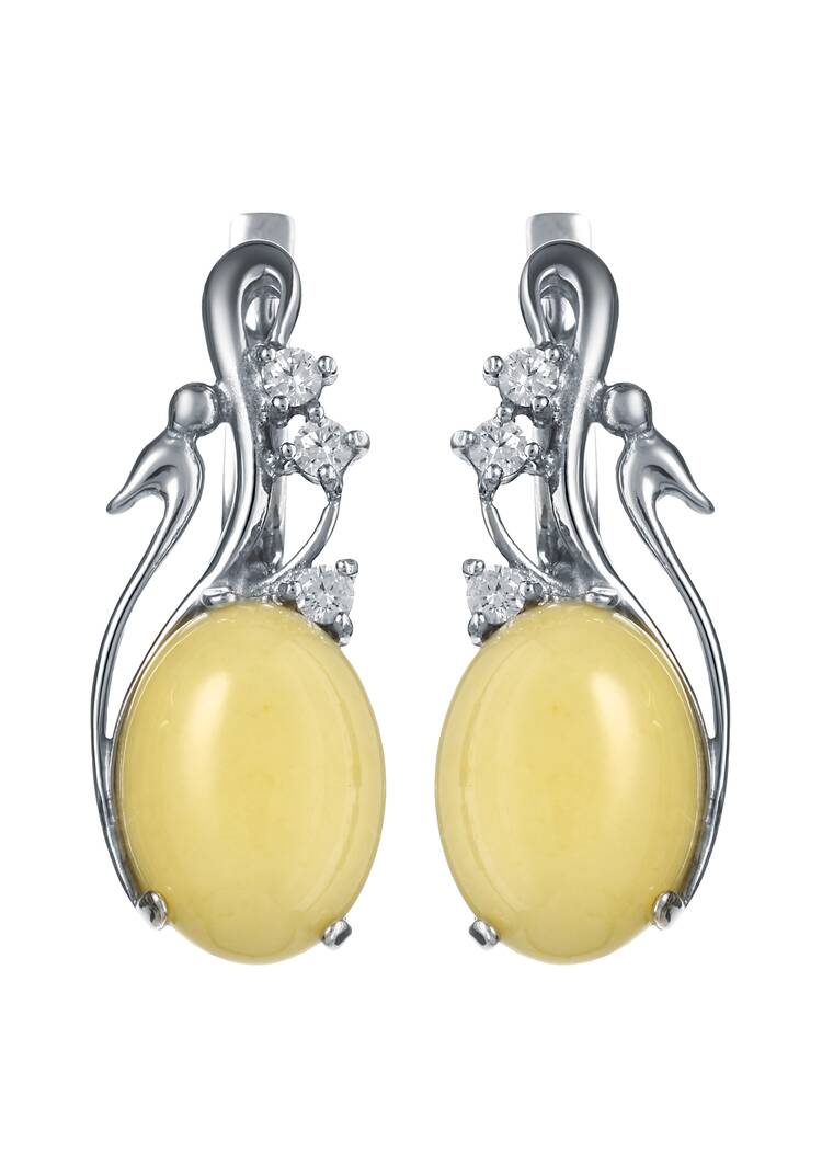 Серьги серебряные Царская птица шир.  750, рис. 2
