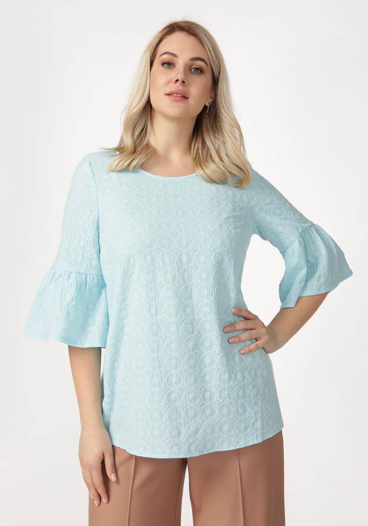 Блуза из шитья с воланом по низу рукава шир.  750, рис. 11