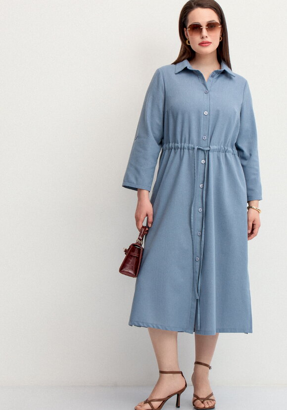 Платье-рубашка изо льна шир.  580, рис. 40