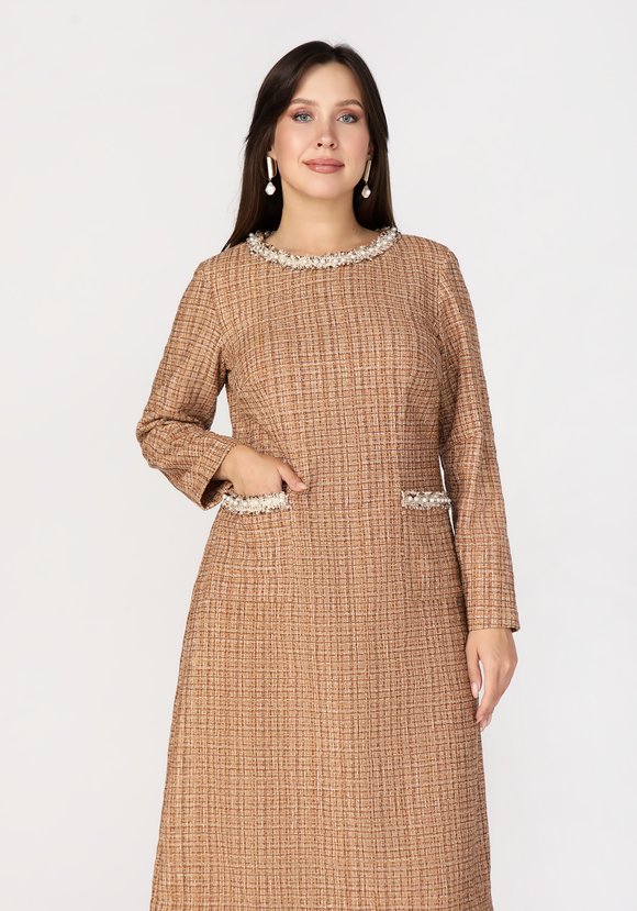 Платье с декоративной тесьмой шир.  580, рис. 6