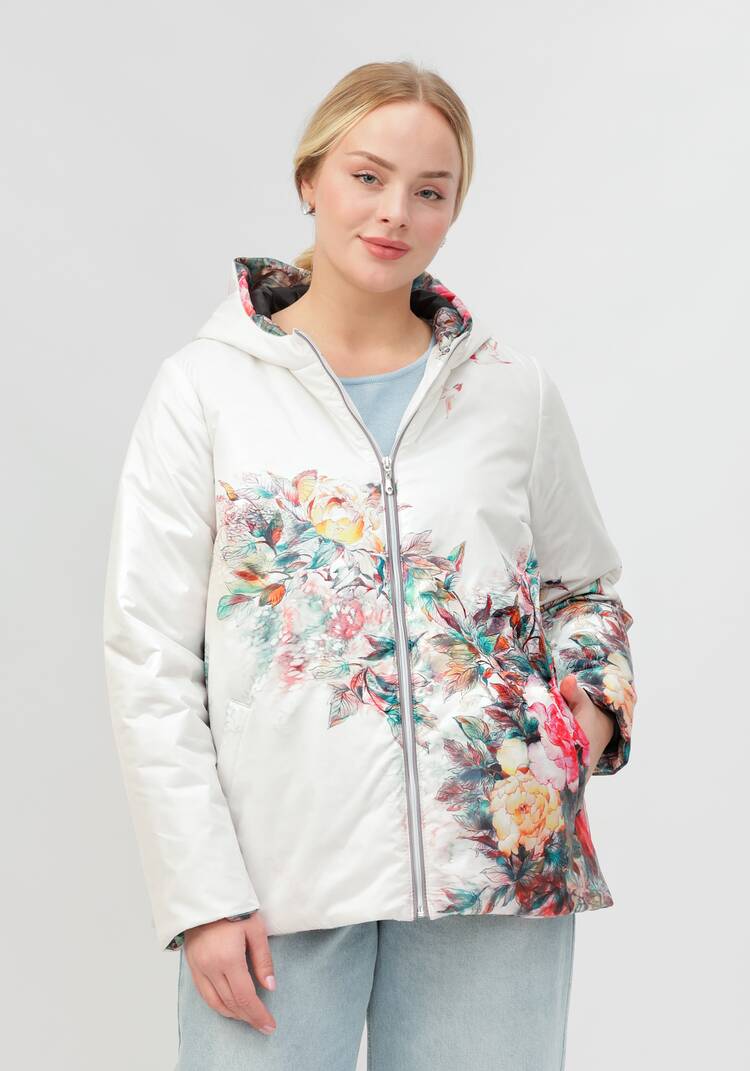 Куртка с цветочным принтом Агнесса шир.  750, рис. 1