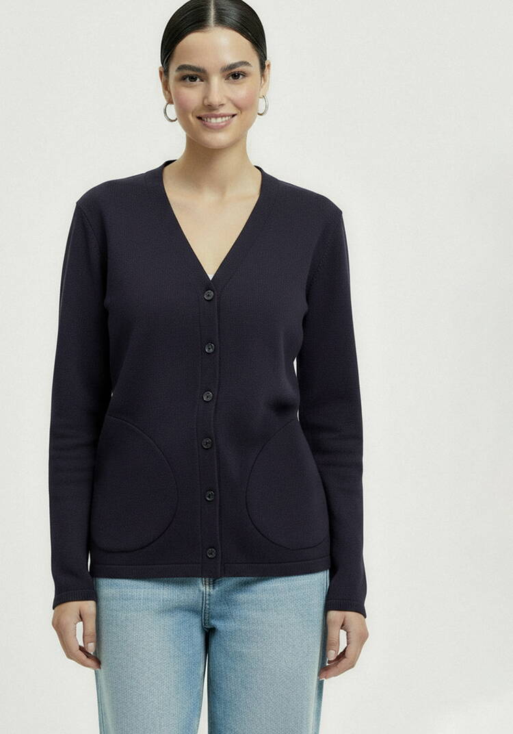 Кардиган на пуговицах утепленный шир.  750, рис. 4