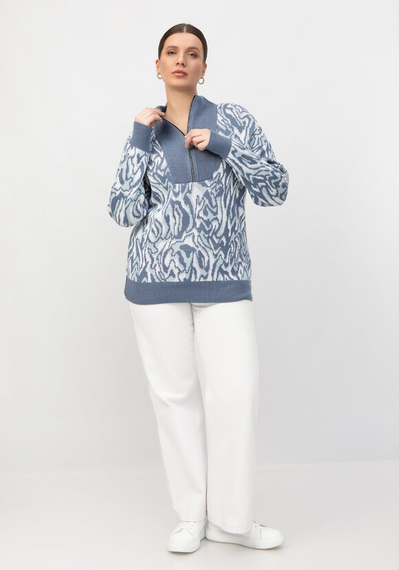 Джемпер поло с принтом абстракция шир.  580, рис. 7