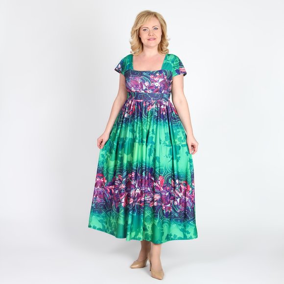 Сарафан расклешенный с завышенной талией шир.  580, рис. 1