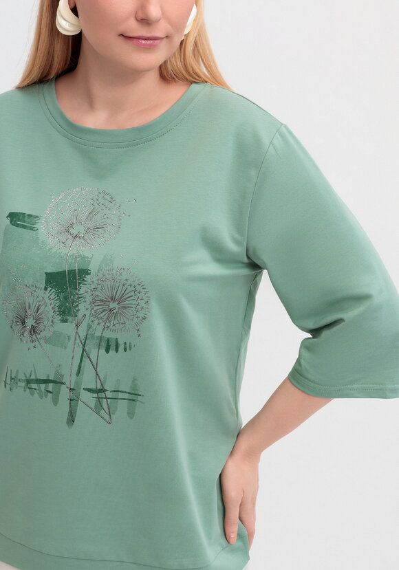 Блуза с длинным рукавом и цветочным рисунком шир.  580, рис. 15