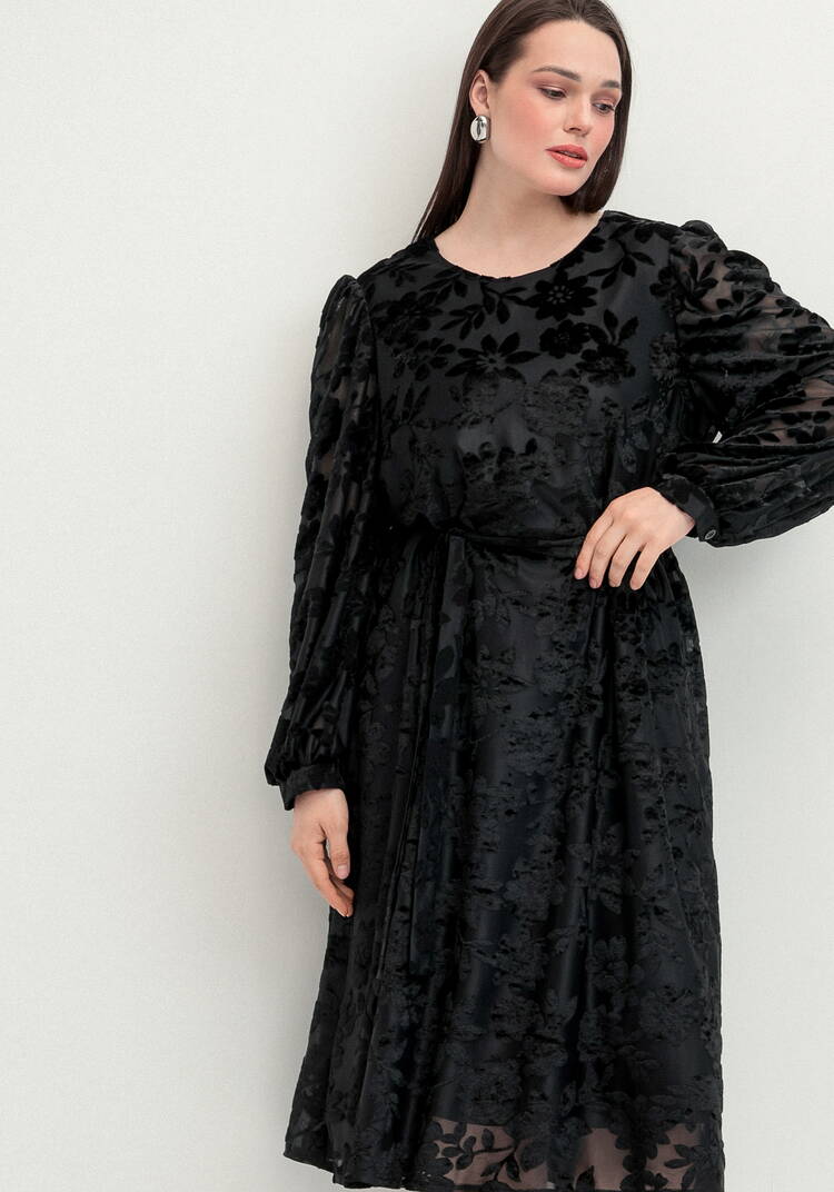 Платье с цветами из бархата шир.  750, рис. 10