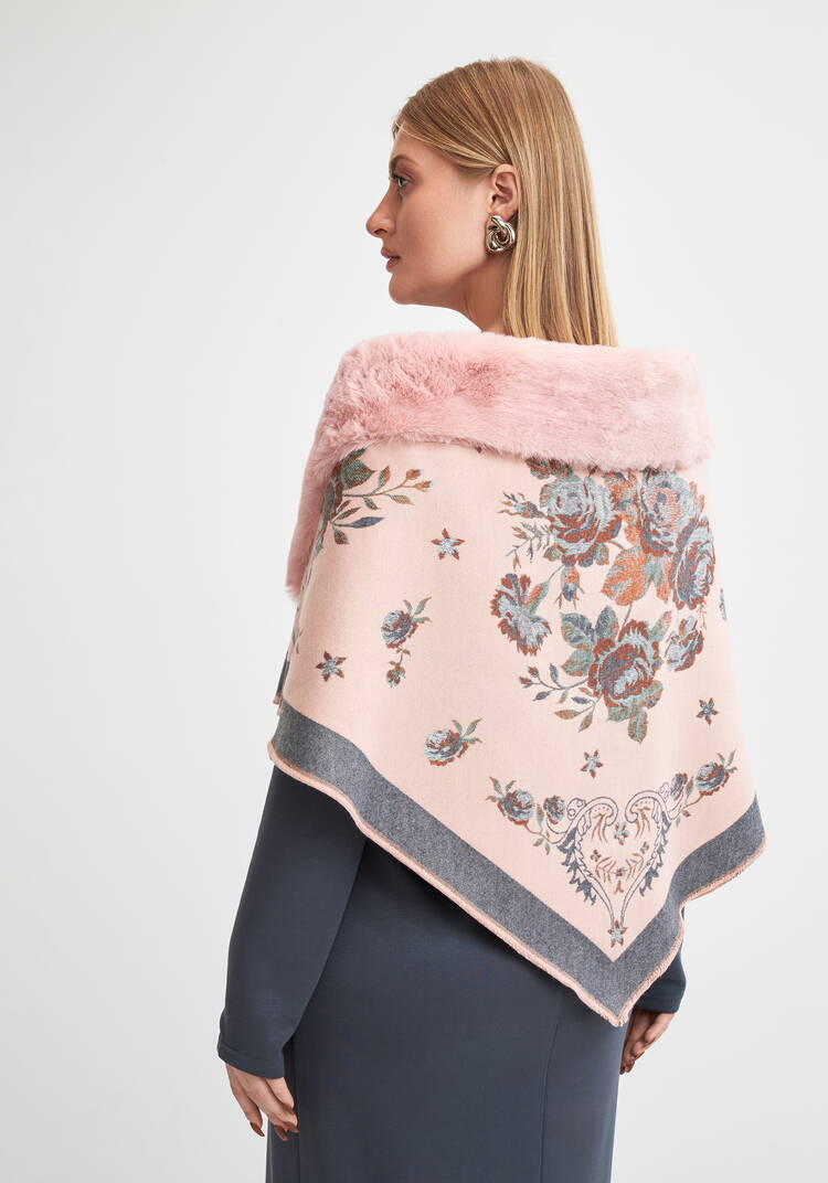 Шаль с отделкой мехом Анжелика шир.  750, рис. 4