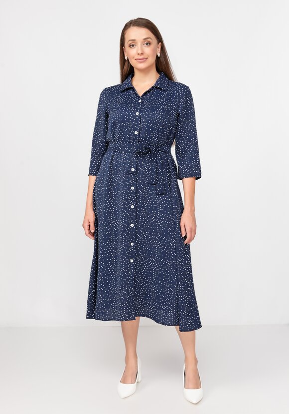 Платье-рубашка в горошек Полькадот шир.  580, рис. 1