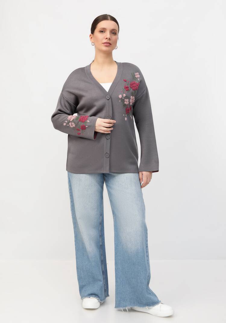Кардиган с цветочным акцентом шир.  750, рис. 15