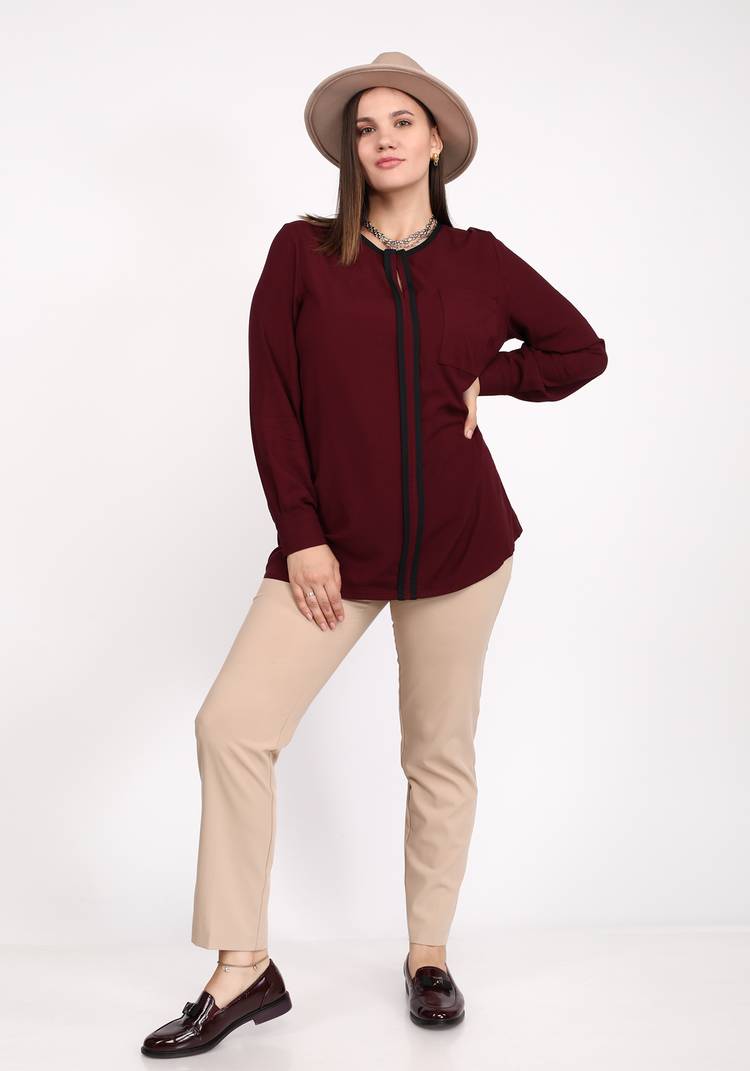 Блуза с контрастной планкой и карманом шир.  750, рис. 11