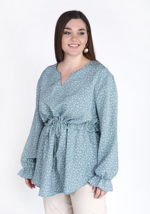 Блуза с кулиской на талии шир.  580, рис. 2