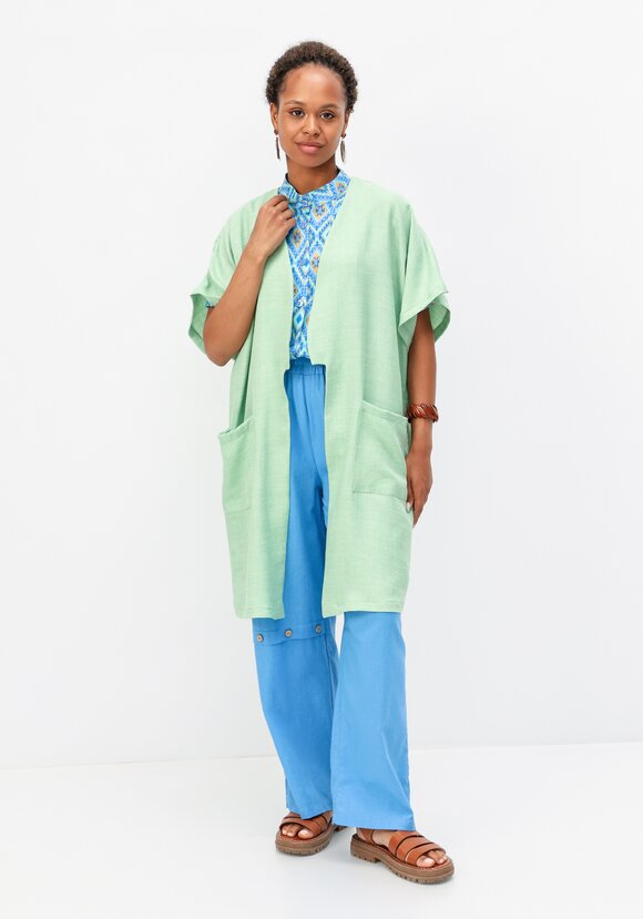 Кардиган-накидка оверсайз со спущенным плечом шир.  580, рис. 26