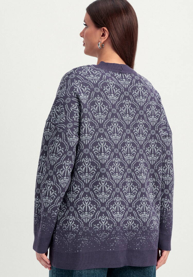 Кардиган с узорами и эффектом деграде шир.  750, рис. 19