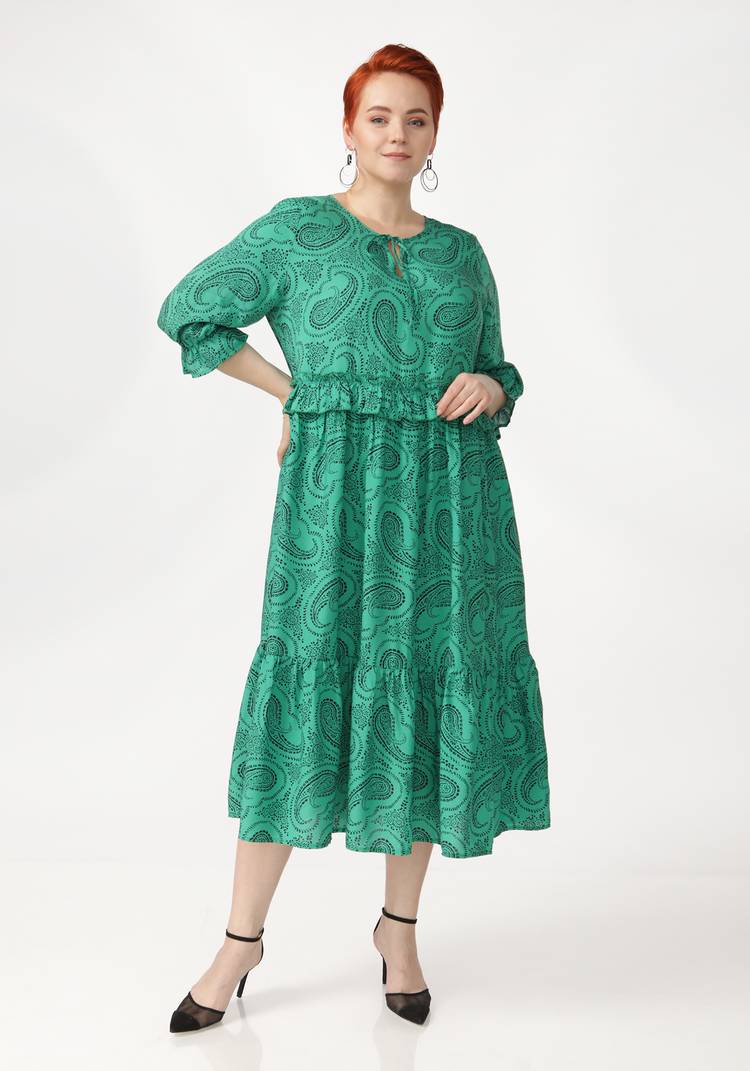 Платье принтованное с воланами шир.  750, рис. 5