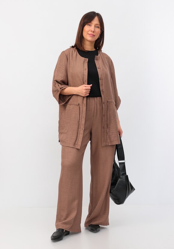 Кардиган на пуговицах с кулиской по талии шир.  580, рис. 8