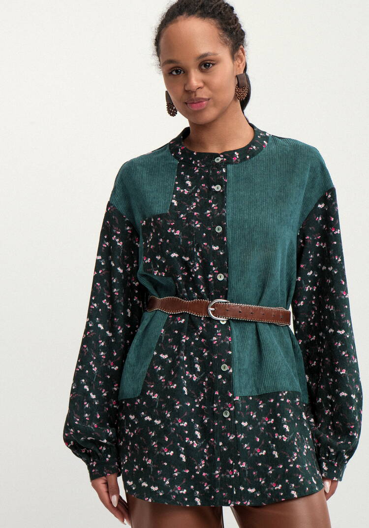 Блуза из комбинированной ткани Рин шир.  750, рис. 15