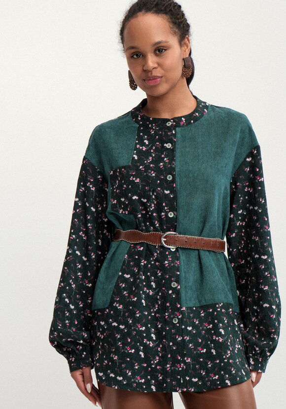 Блуза из комбинированной ткани Рин шир.  580, рис. 15