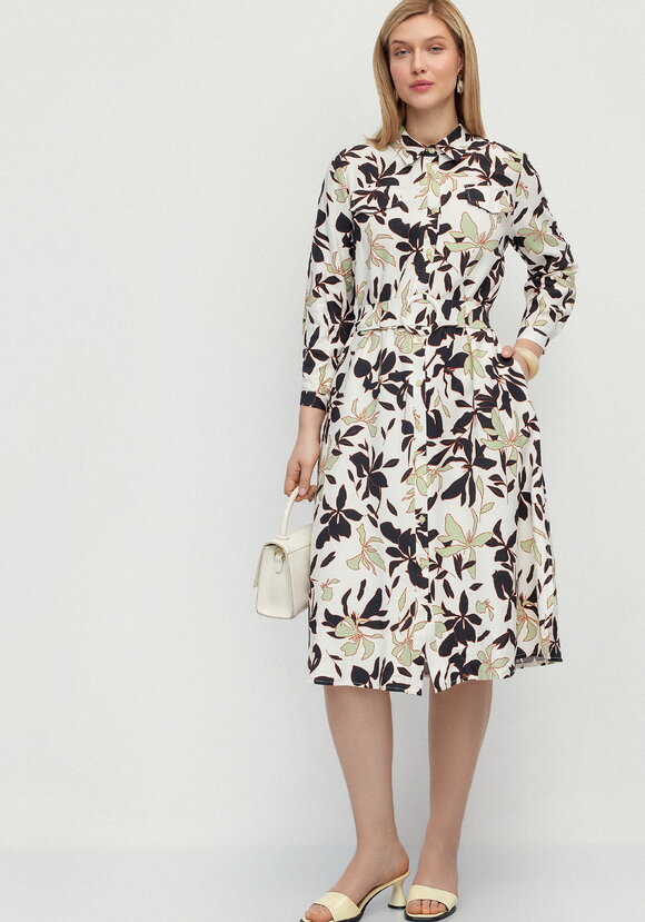 Платье-рубашка с принтом на поясе Вивьен шир.  580, рис. 16