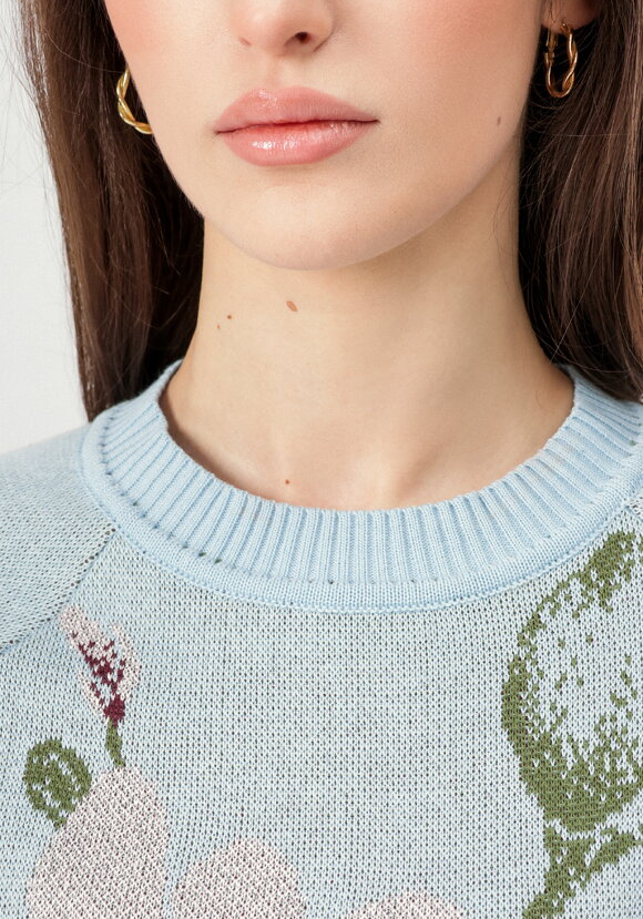 Джемпер с нежным цветочным орнаментом шир.  580, рис. 12