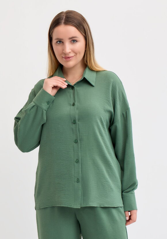 Рубашка свободного кроя с ассиметричным низом шир.  580, рис. 7