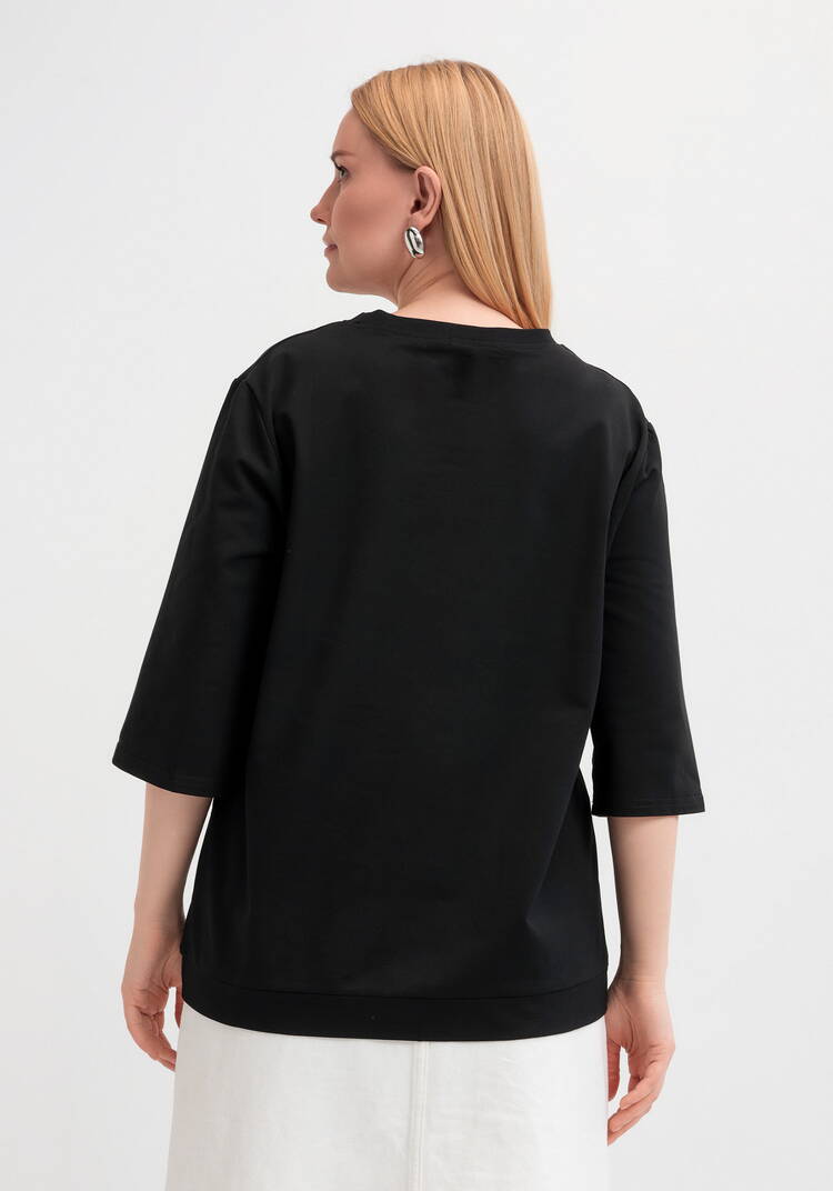 Блуза с длинным рукавом и цветочным рисунком шир.  750, рис. 24