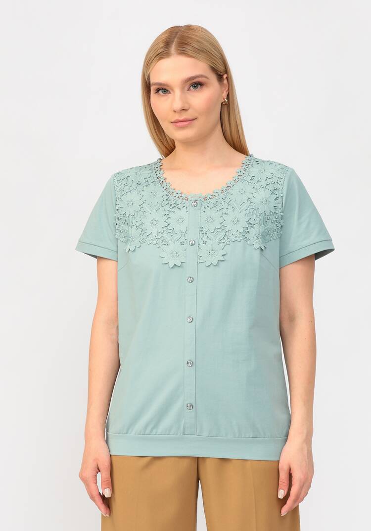 Блуза с кружевом Джульетта шир.  750, рис. 4