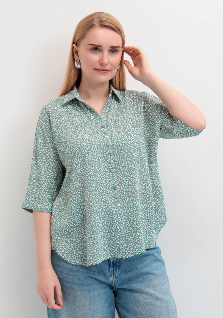 Рубашка свободная на пуговицах шир.  750, рис. 6