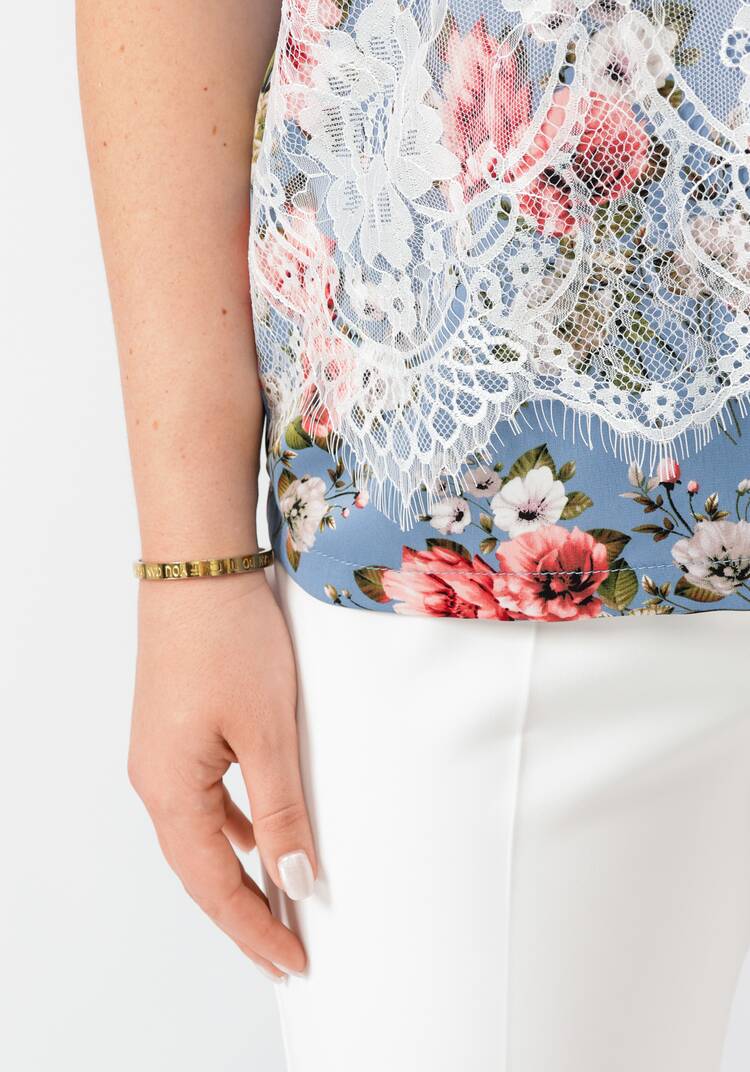 Блуза цветочная с кружевом шир.  750, рис. 19