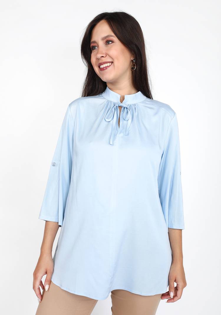Блуза однотонная с воротником стойка шир.  750, рис. 2