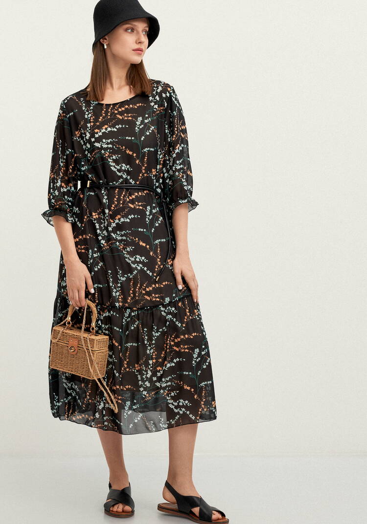 Платье с цветочным принтом шифоновое шир.  750, рис. 24