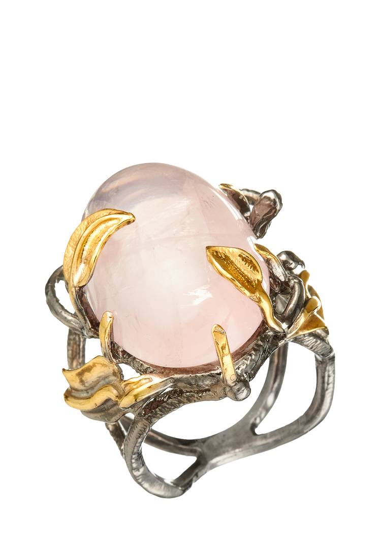 Кольцо серебряное Лесная царевна шир.  750, рис. 1