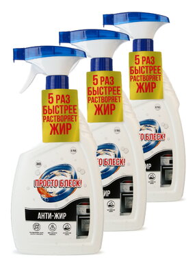 Спрей для удаления жира Просто блеск, 3 шт.