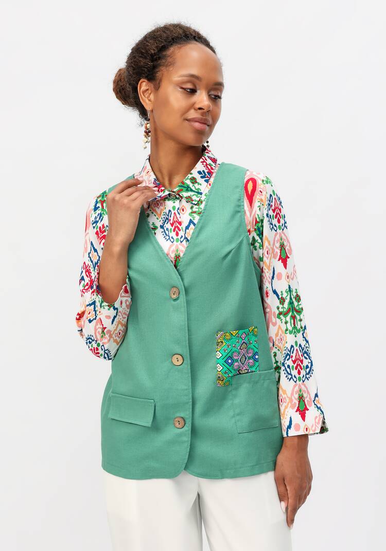 Жилет оригинального дизайна шир.  750, рис. 8