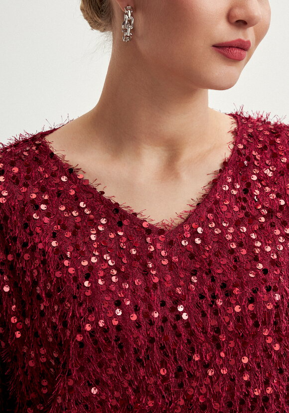 Джемпер с объемным ворсом и паетками шир.  580, рис. 5