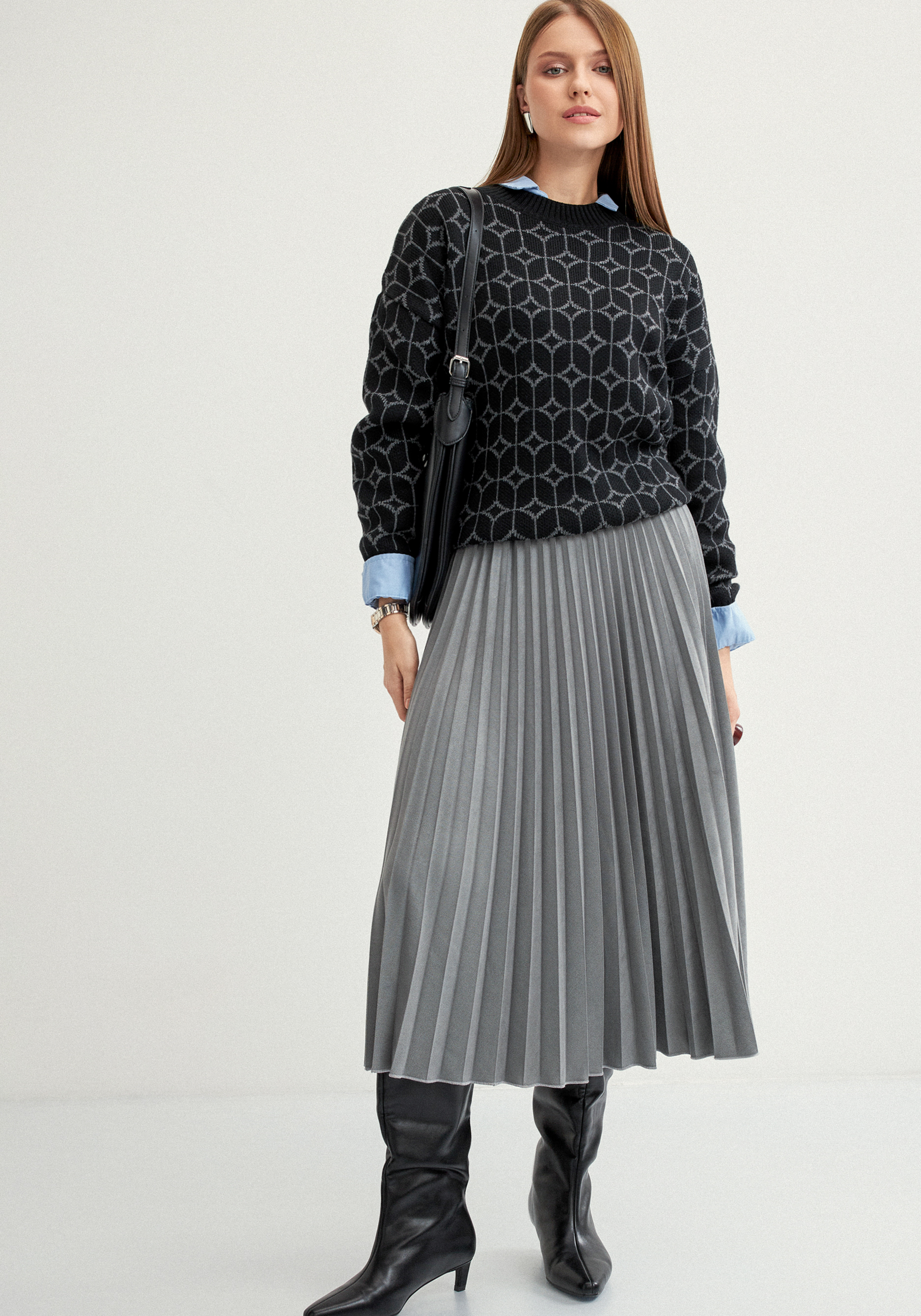 Юбка плиссированная на резинке трикотажная