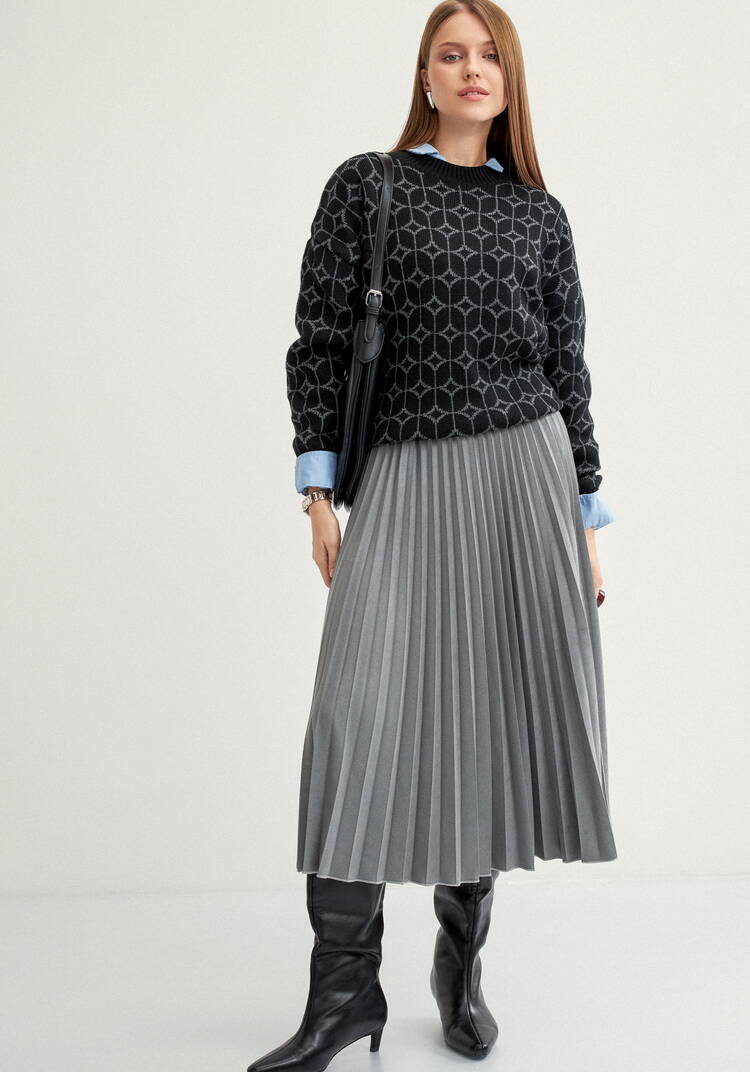 Юбка плиссированная на резинке трикотажная шир.  750, рис. 9