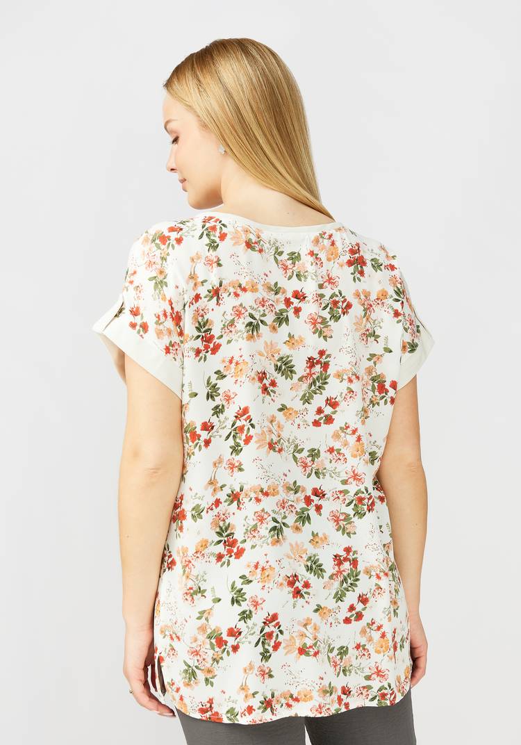 Блуза прямого силуэта с цветочным принтом шир.  750, рис. 18