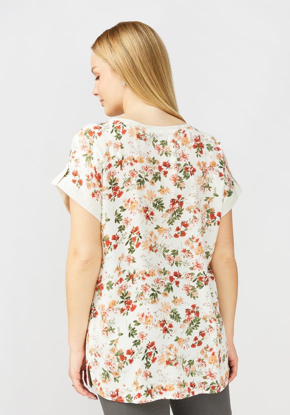 Блуза прямого силуэта с цветочным принтом шир.  580, рис. 18