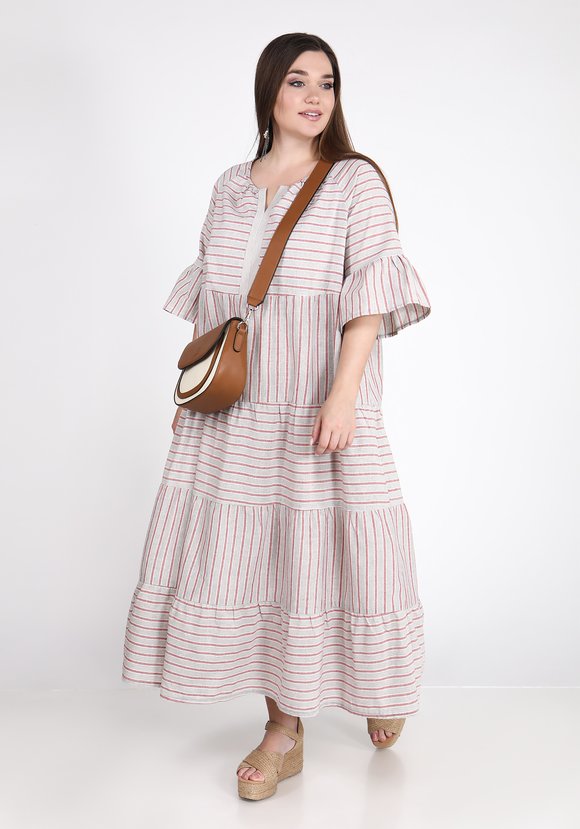 Платье в полоску с воланами шир.  580, рис. 5