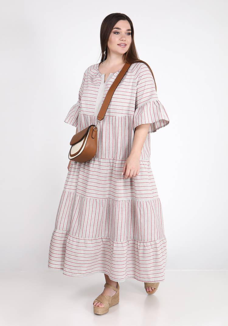 Платье в полоску с воланами шир.  750, рис. 5