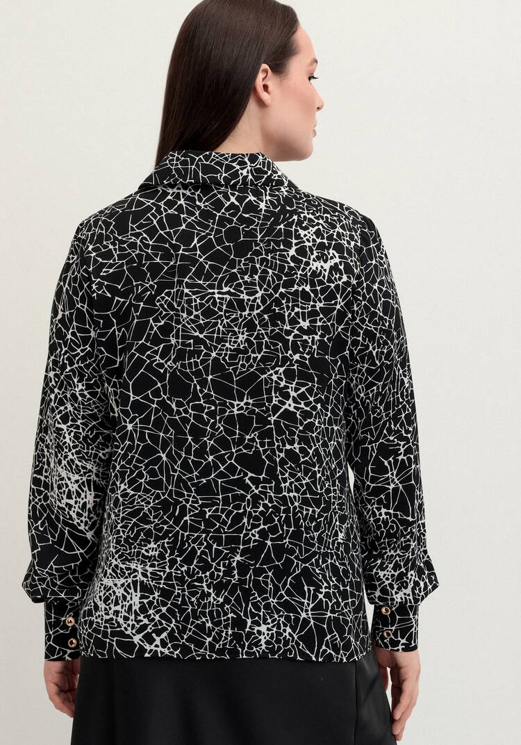 Блуза с отложным воротником двубортная шир.  750, рис. 3