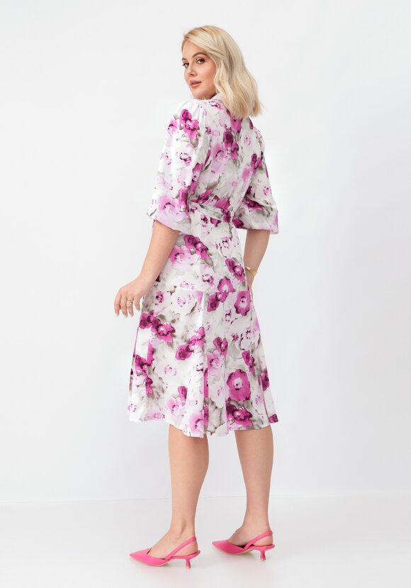 Платье на пуговицах с оригинальным принтом шир.  580, рис. 3