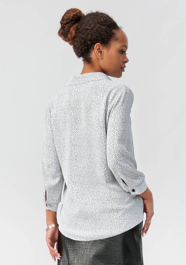 Блуза в горох с декоративными пуговицами шир.  750, рис. 3