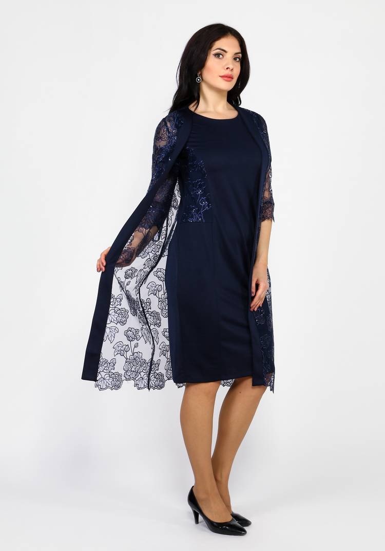 Костюм кружевной: платье и кардиган шир.  750, рис. 8