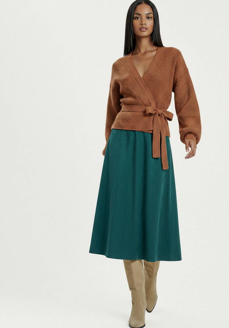 Юбка А-силуэта из эко-замши, на резинке шир.  750, рис. 8