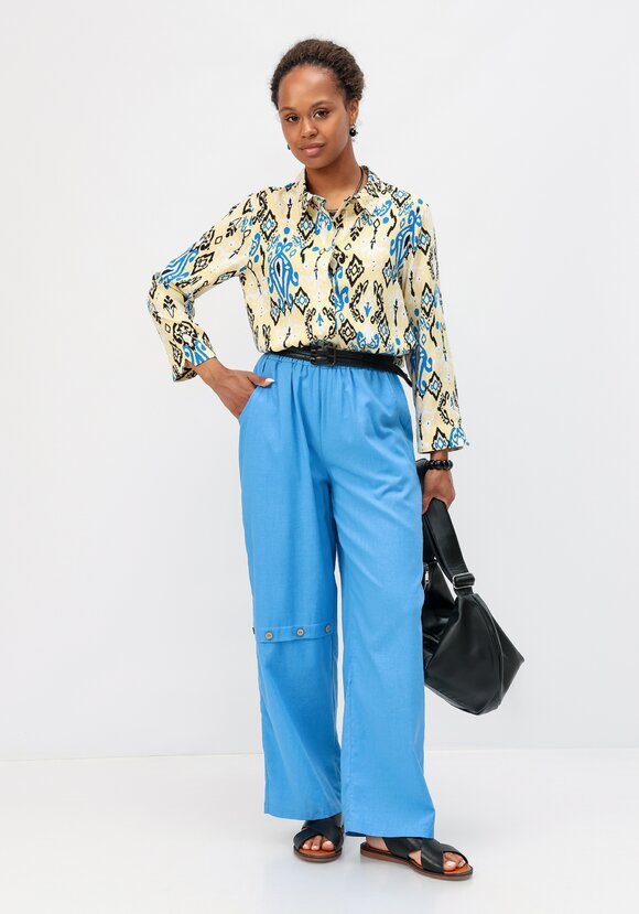 Брюки с декоративной планкой шир.  580, рис. 2