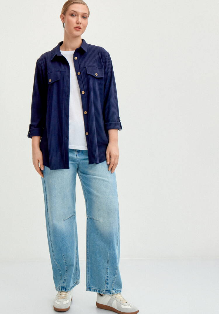 Рубашка из крупного вельвета шир.  750, рис. 8