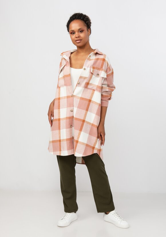Рубашка удлиненная в клетку Венди шир.  580, рис. 8